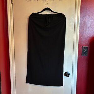 Tracy Evans Black Midi or Maxi Pencil Skirt w/ Elastic Waistband and Drawstring